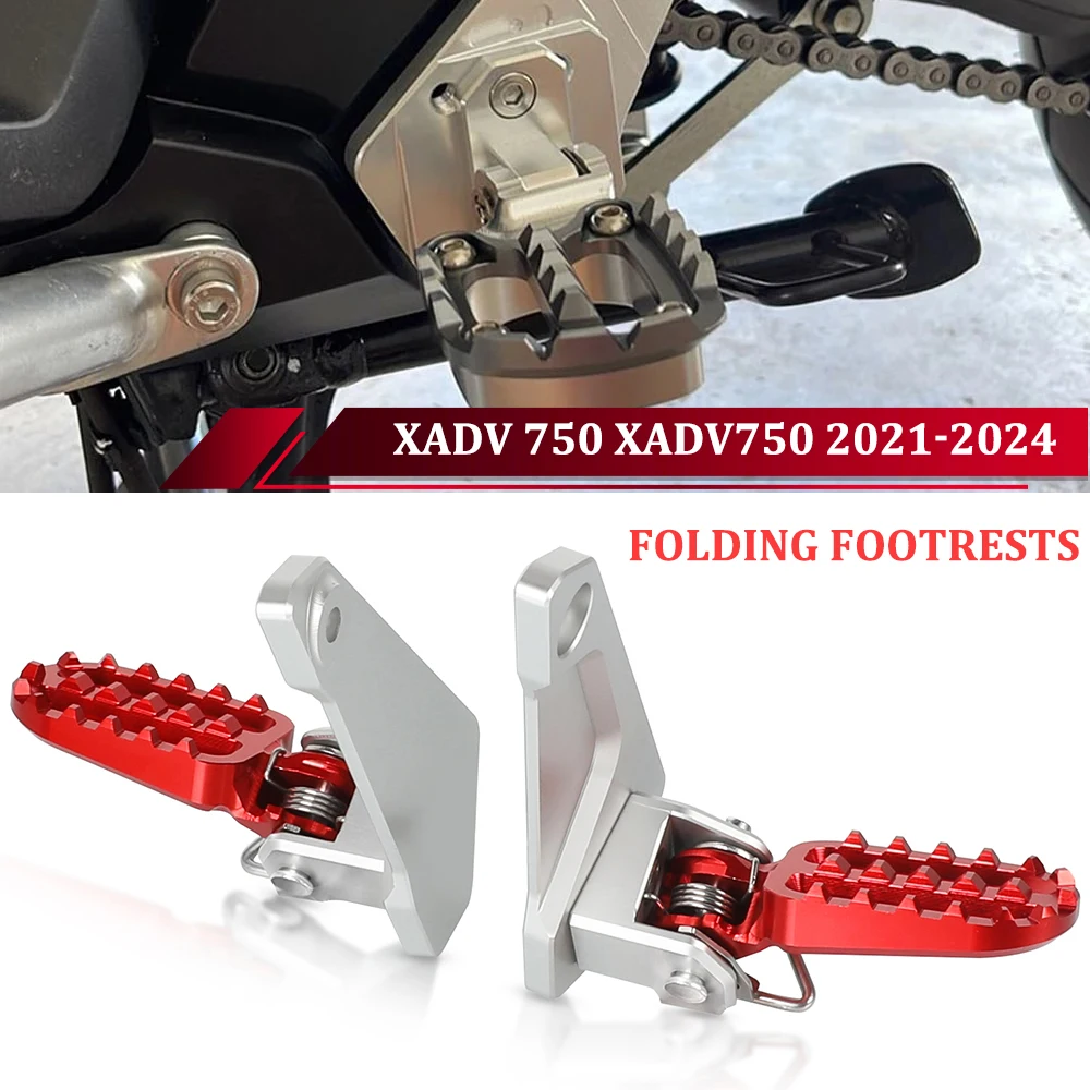 

2024 X-ADV Motorcycle CNC Rear Pedal Foot Stand Folding Footrests Passenger FootPegs For HONDA XADV 750 X-ADV750 2021 2022 2023