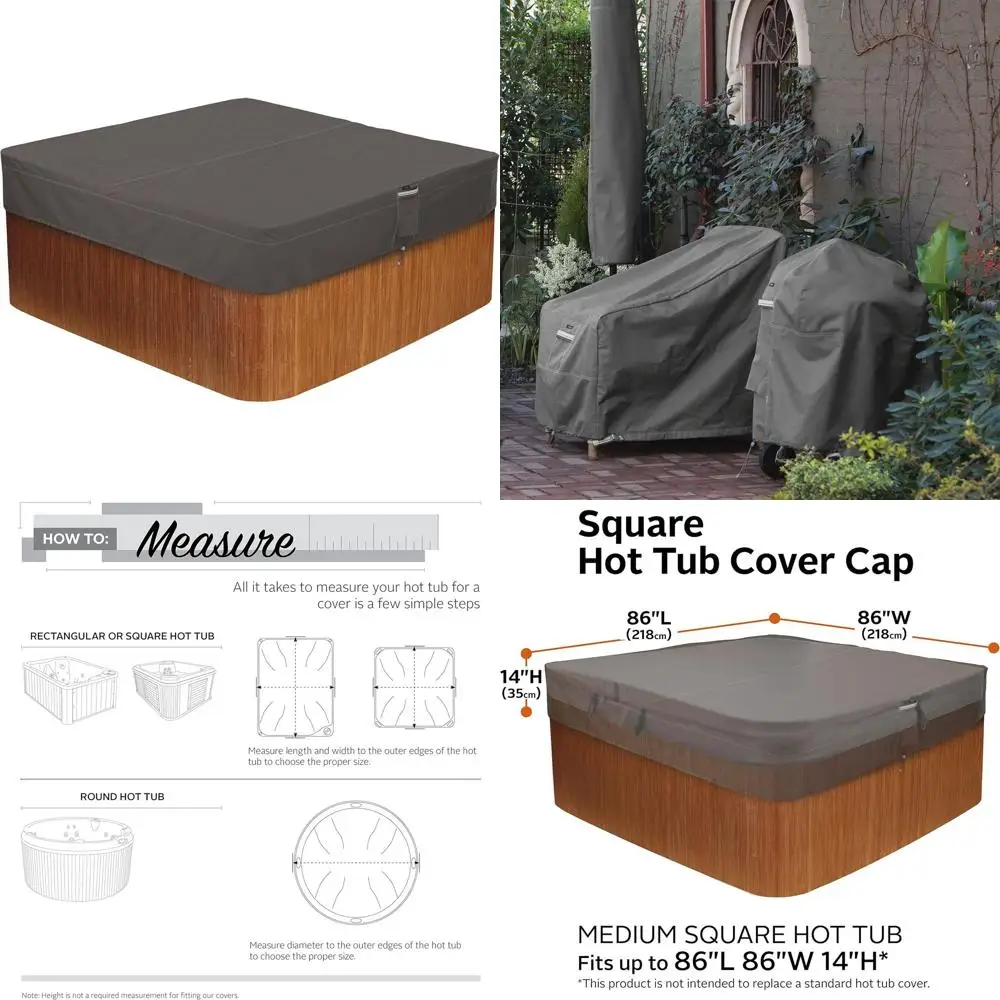 

Водонепроницаемое квадратное покрытие для джакузи на открытом воздухе, 86 дюймов