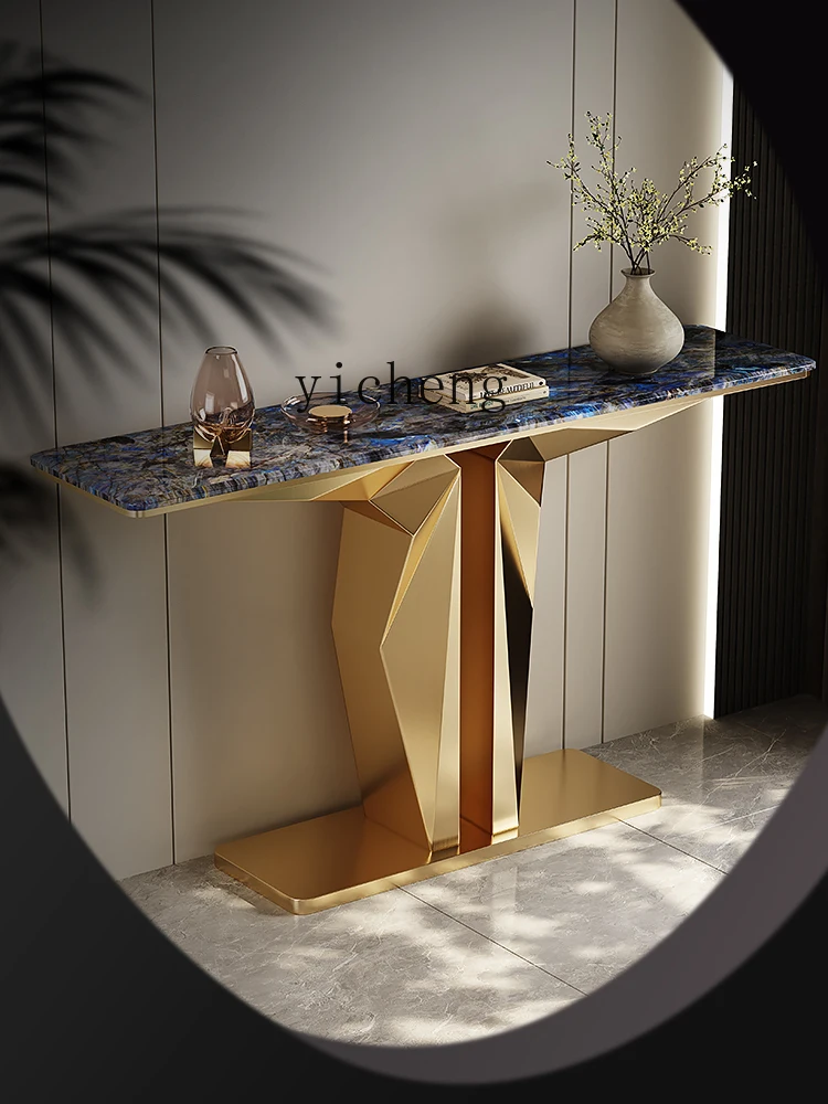 ZF Console Tables Wall a Long Narrow Table Villa Living Room Ultra Narrow Modern Minimalist Stone Plate Side View Units