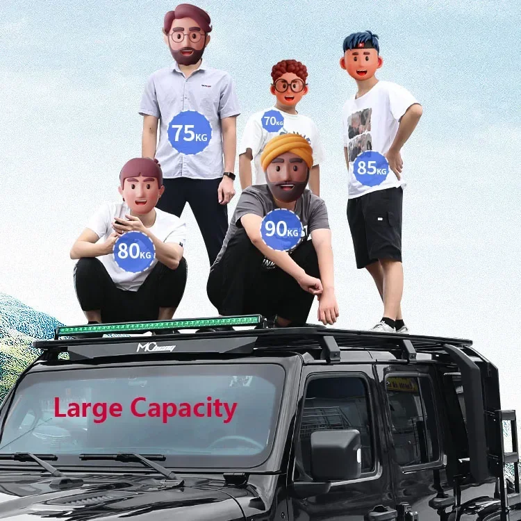 روبيكون جيب رانجلر اكسسوارات سلة الصلب العلوي حامل البضائع الألومنيوم حامل سقفي ل جيب رانجلر JK JL #2