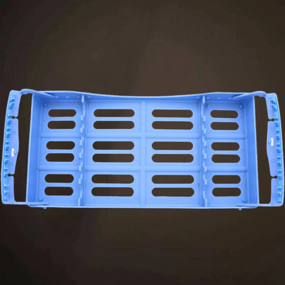 

1Pcs Dental Sterilization Box Plastic Foldable Tray Surgical Disinfection Storage Rack for 7 Tools Blue High Quality