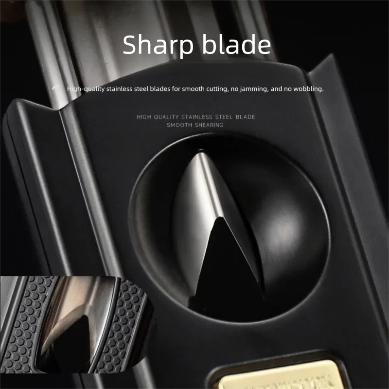 Zigarrenschneider aus Edelstahl, integrierter Locher, V-Schnitt-Werkzeug mit Geschenkbox, Zigarettenschere, Zubehör, Raucherwerkzeuge