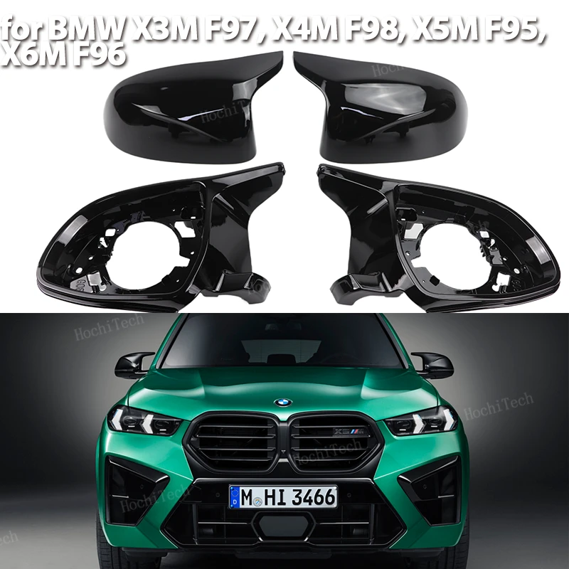 

4 шт. глянцевые черные угольные колпачки для боковых зеркал заднего вида для BMW X3M F97 X4M F98 2019-2024 X5M F95 X6M F96 2020-2024