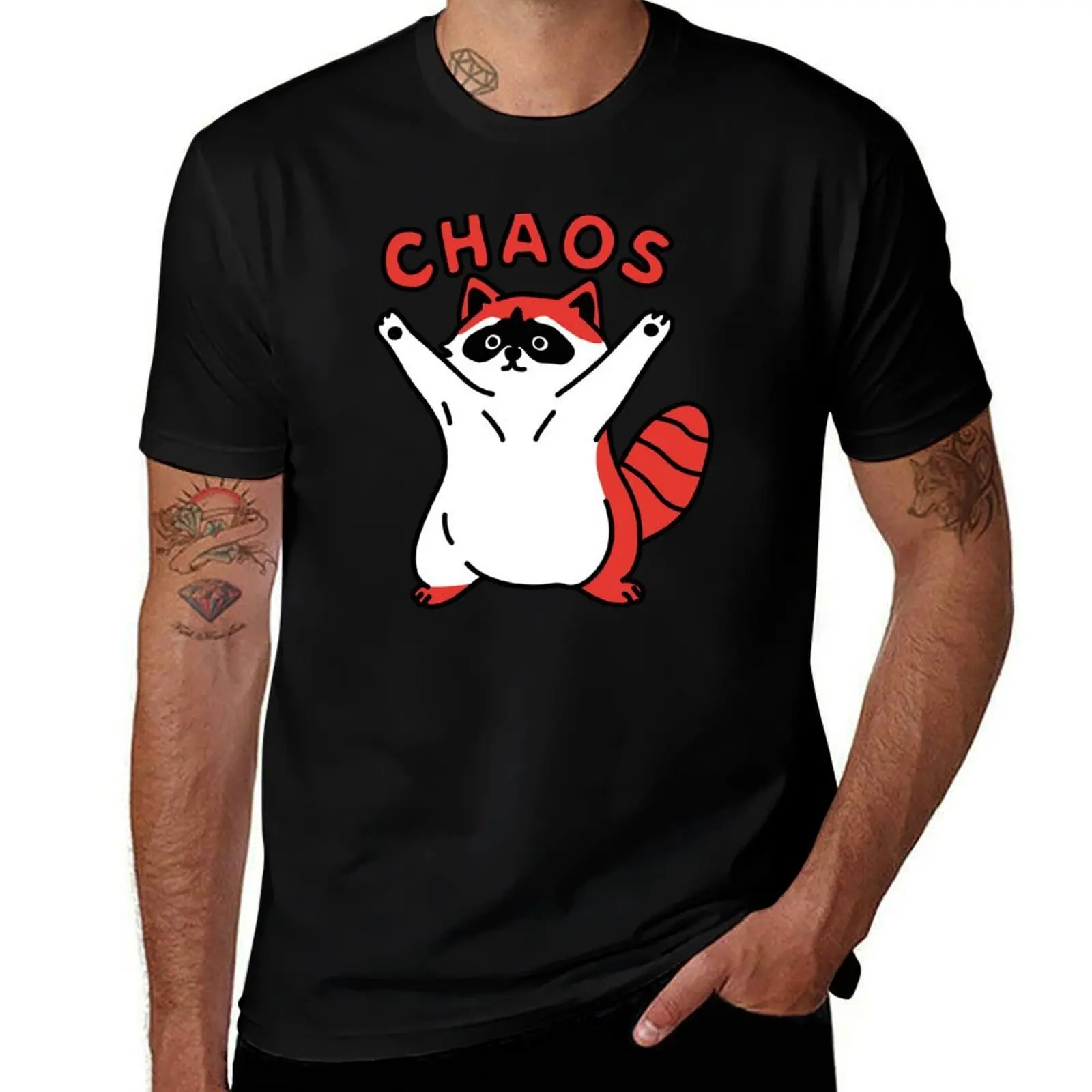 

Raccoon Chaos T-Shirt aesthetic clothes T-shirts man vintage clothes korean fashion men tshirt