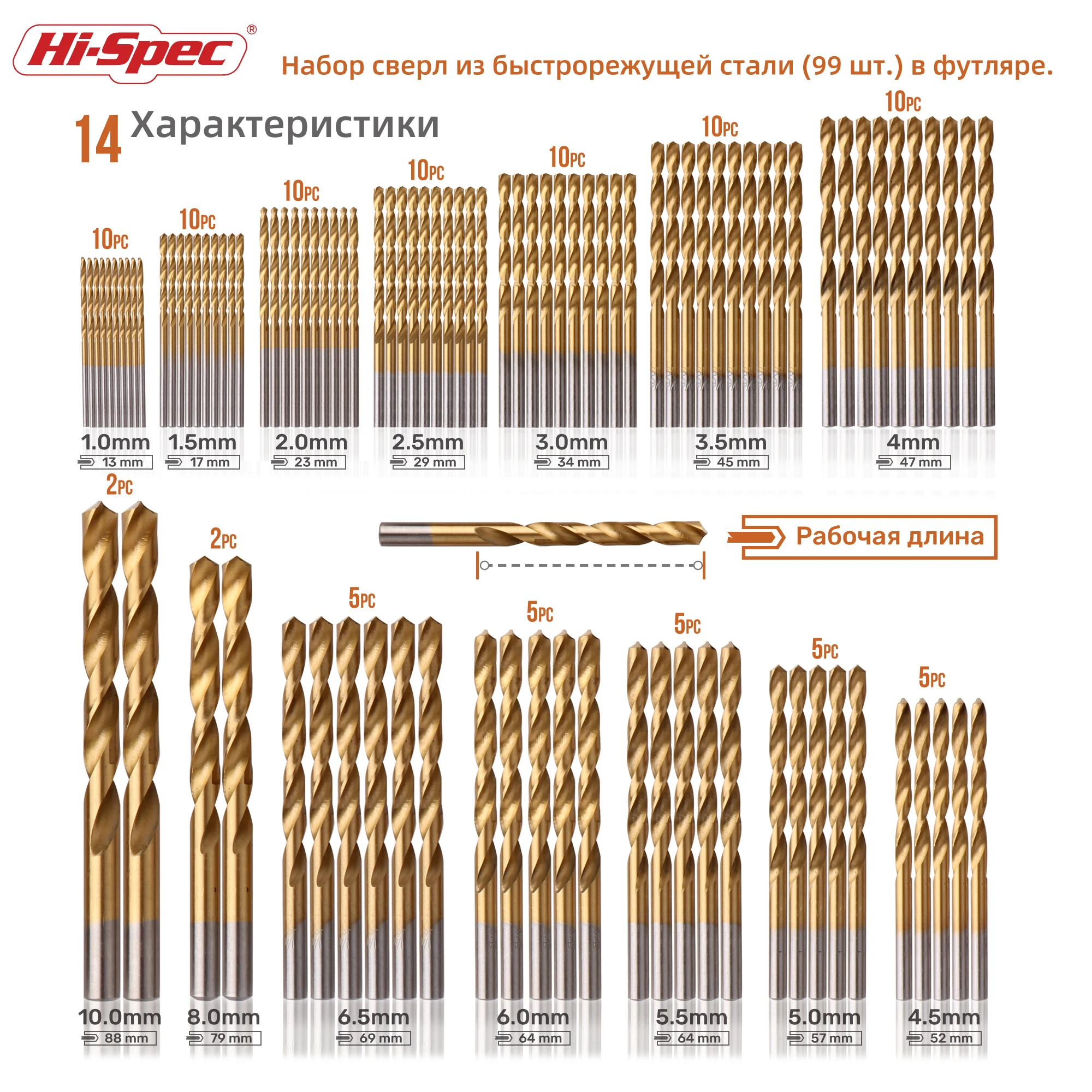 99pcs-130pcs Metal Drill Bit Set 1-10mm Titanium HSS Steel Drill Bit Masonry Drill and Woodworking Hydrocement Drill Set