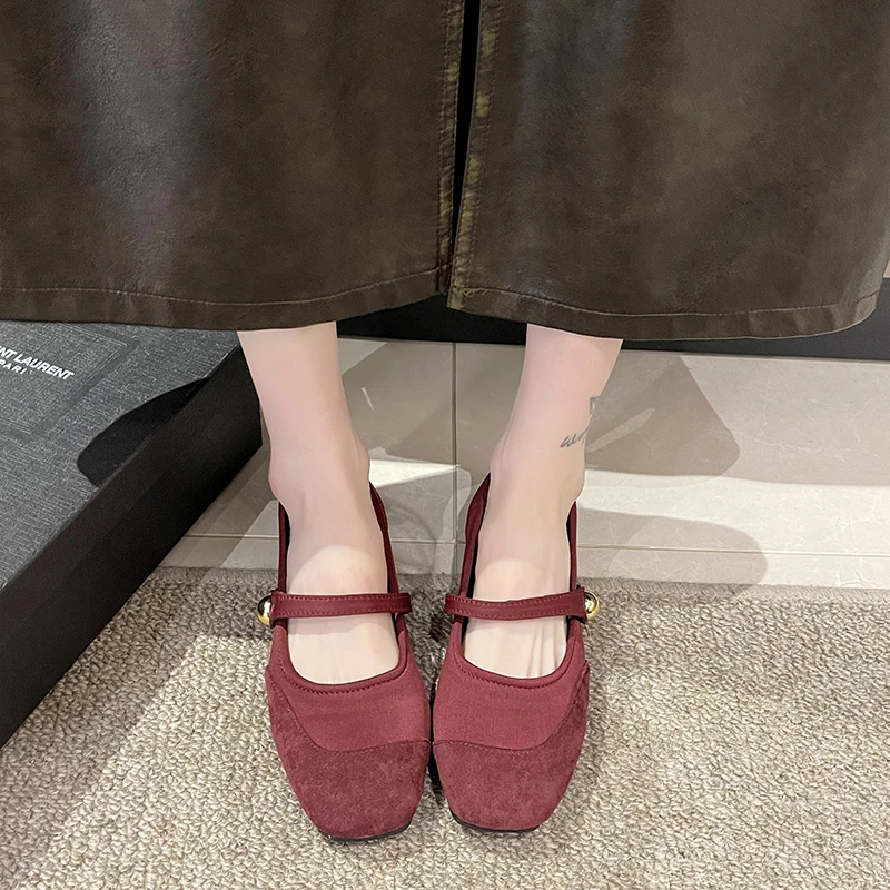 Modne damskie płaskie buty z okrągłym noskiem płytkie buty na co dzień oddychające wsuwane płaskie damskie buty Mary Jane