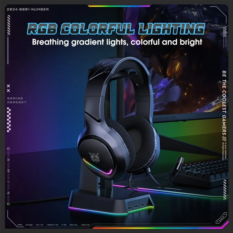 ONIKUMA X31 Gaming Headset 50mm Stereo Sound RGB Wired Headphones 3.5mm Jack Flexible Mic For PC Mobile Console Gamer Online