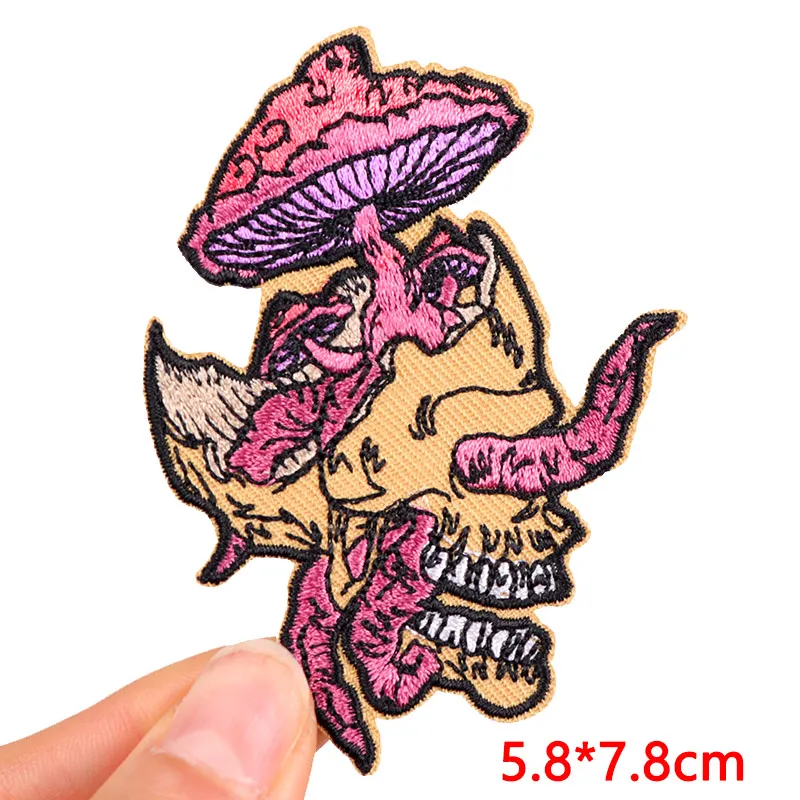Cool Skull Embroidery Patch Iron On Patches For Clothing thermoadhesive Patches On Clothes Jacket Sew Badges Horror Punk Patch - view 5