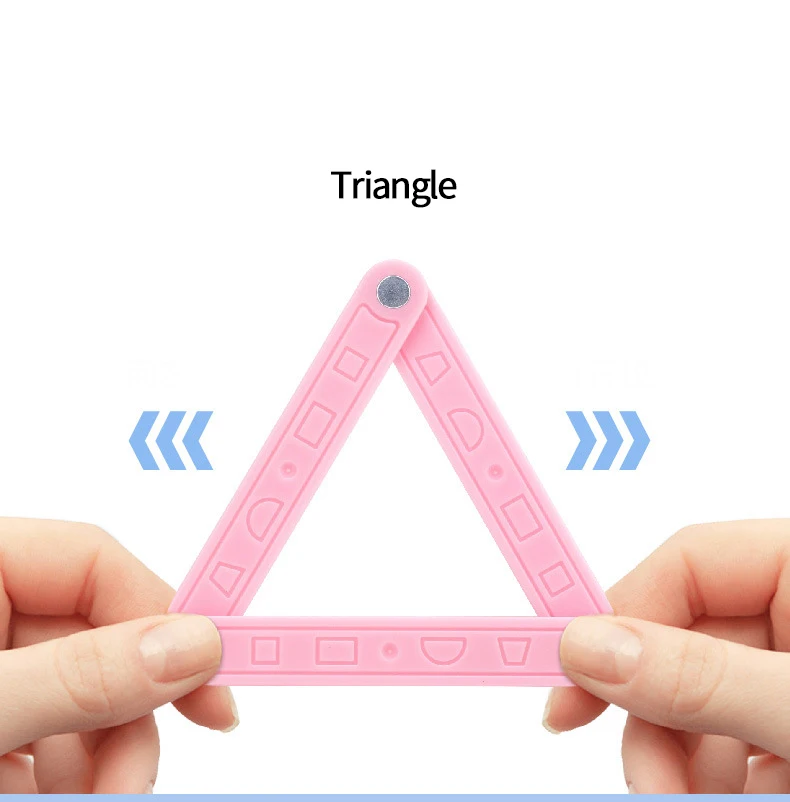 17PCS/Set Magnetic Ruler Protractor Math Learning Resource Teaching Aids Geometric Shape Puzzle Educational Game Learning