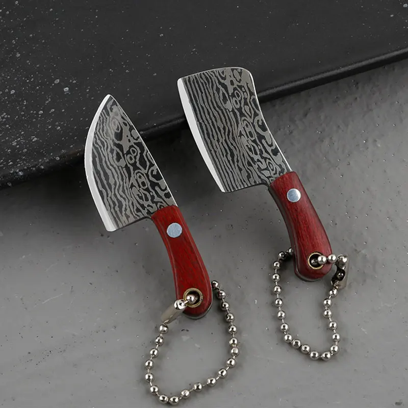 Portable Mini Kitchen Knives Keychain Pendant Outdoor Camping Cleaver Peeler Cutter Pocket Knife Stainless Steel Cutting Tools