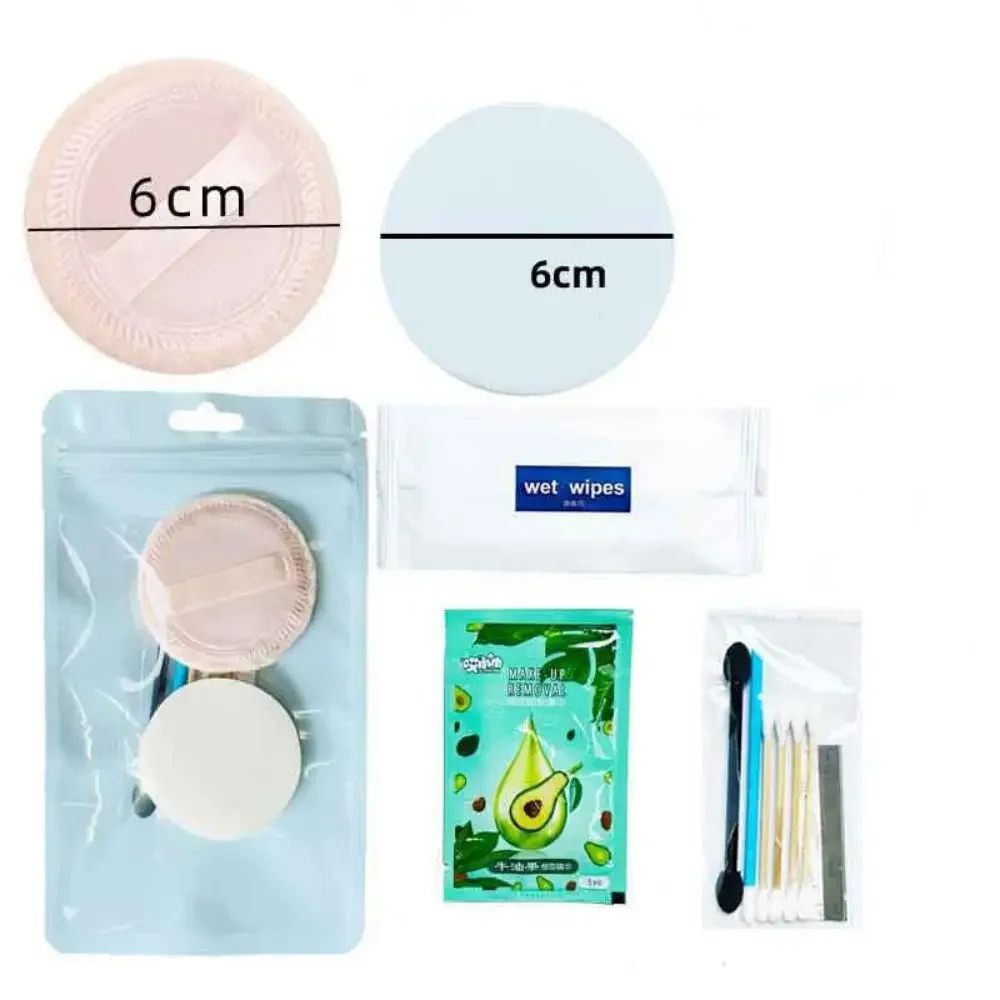 Conjunto de maquiagem descartável de mistura rápida, pincéis macios para lábios, ferramentas de beleza, suprimentos de maquiagem, kit de sopro de pó