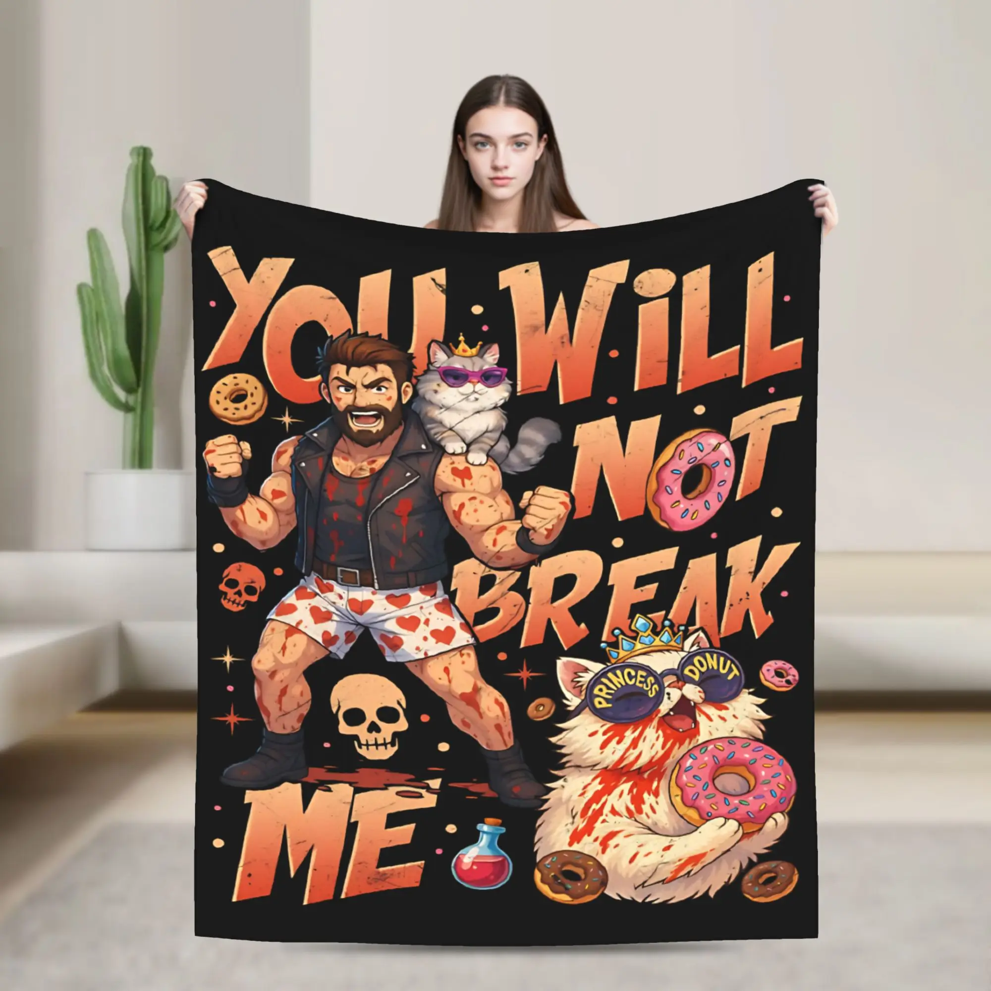 You Will Not Break Me Blanket Dungeon Crawler Carl Wool Throw Blankets Summer Air Conditioning Printed Ultra-Soft Warm Bedspread