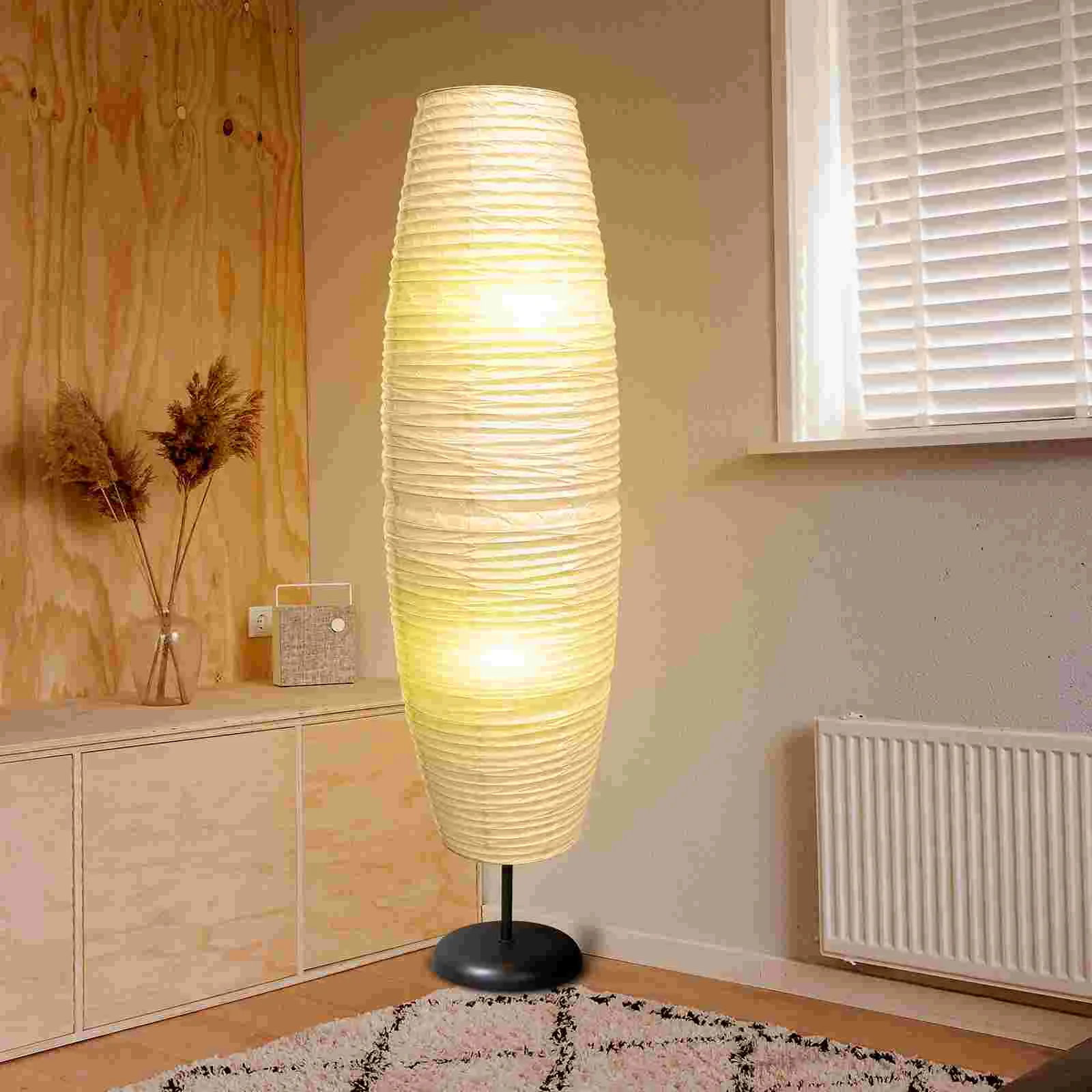 Pantalla de lámpara, luz de techo, suelo decorativo japonés, para mesita de noche de hierro forjado, dormitorio, oficina
