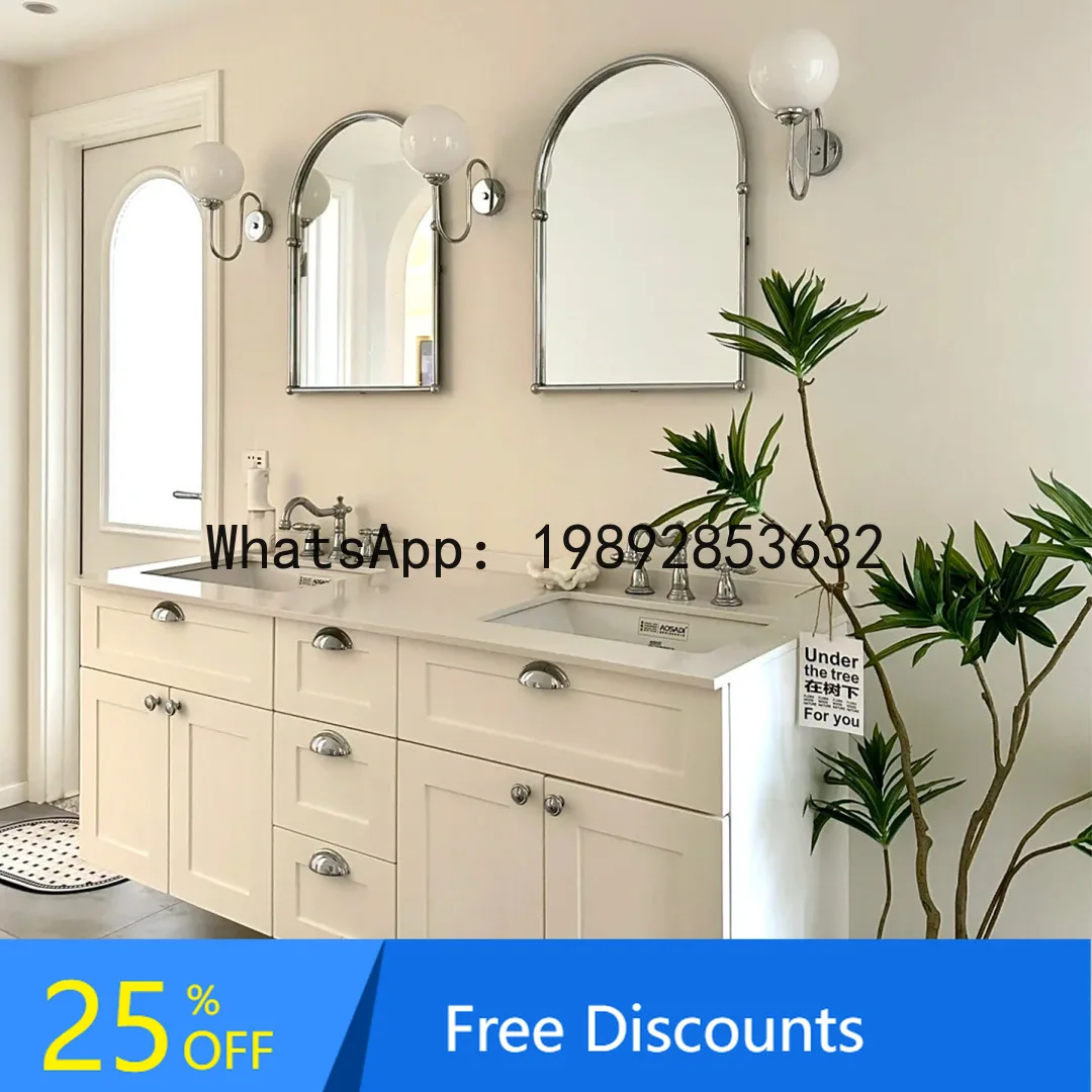 

Integrated Double Basin Double Faucet Enlarged Basin Oak Bathroom Cabinet Combination Wash Basin