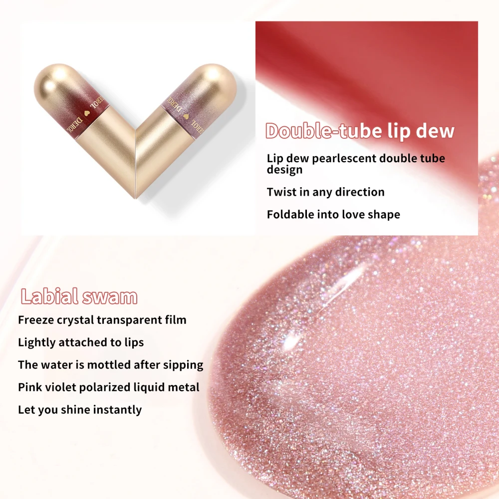 Bálsamo labial de 1 a 4 piezas, textura mate pequeña y ligera, brillo de labios de gelatina de cristal transparente, lápiz labial hidratante, Color de labios