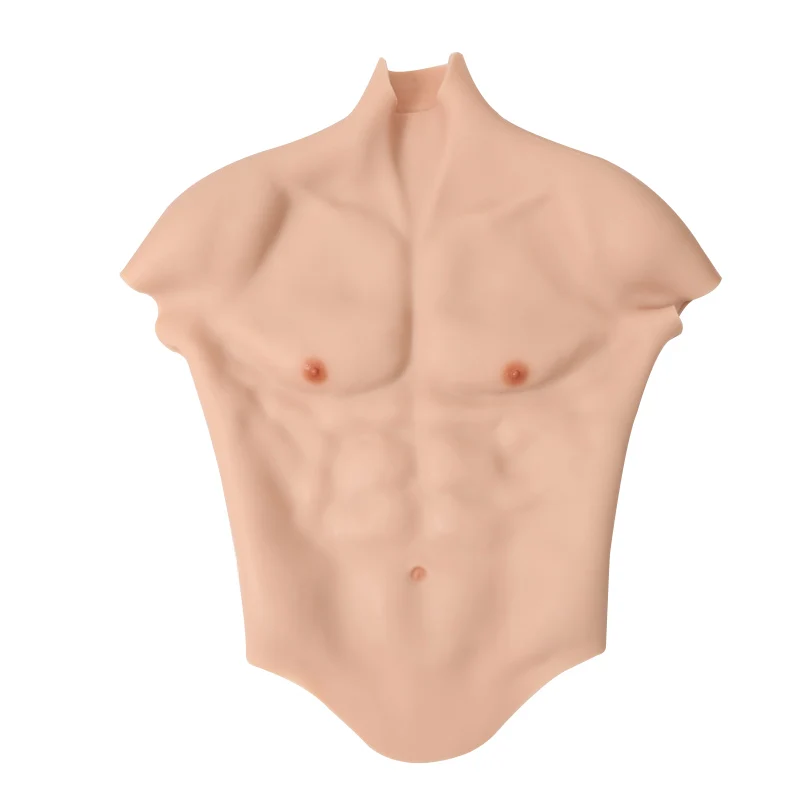 Silicone Muscle Artificial Abs Vest Set, including Silicone Arm Muscle Set for Masquerade