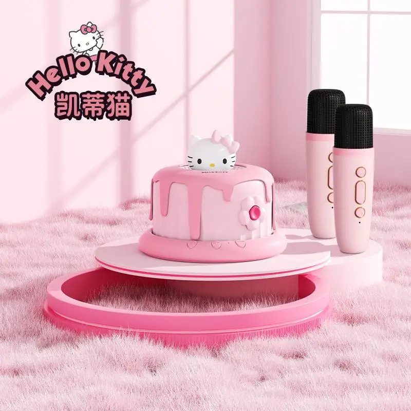 

Cute Cartoon Sanrios Hello Kittys Kuromi Wireless Microphone Bluetooth Sound Box Portable Entertainment Fashion Cartoon Gift