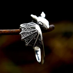Vintage Creative Stainless Steel Flying Dragon Ring For Men Women Punk Biker Fashion Party Opening Jewelry Gifts Dropshipping