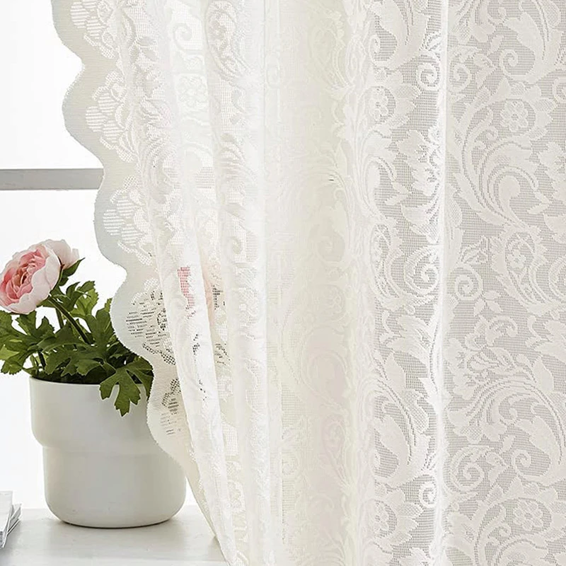 1 Piece Of Classic Lace Phoenix Tail Curtains, Three Colors Of Warp Knitted Window Screens, Suitable For Outdoor Decoration