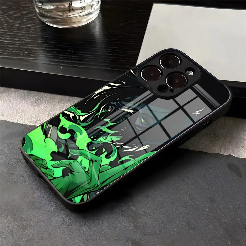 Game Viper Valorant Phone Case For IPhone 17 Air 16 E Pro Max 15 14 13 Mini 12 Pro 11 Max Plus Black Glass Cover