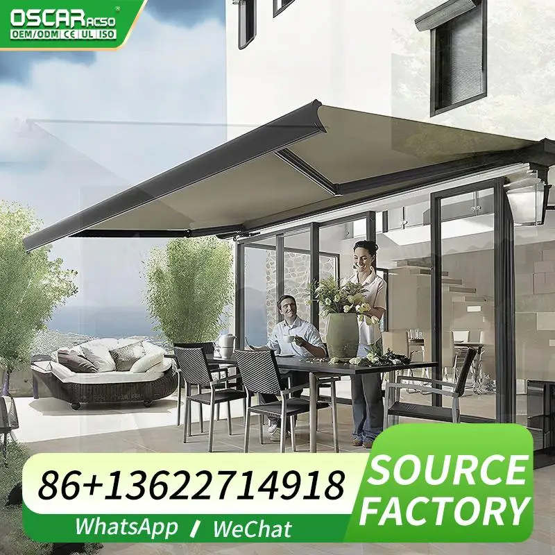 

Motorized manual outdoor aluminum retractable wholesale awnings for patio garden balcony retractable awning