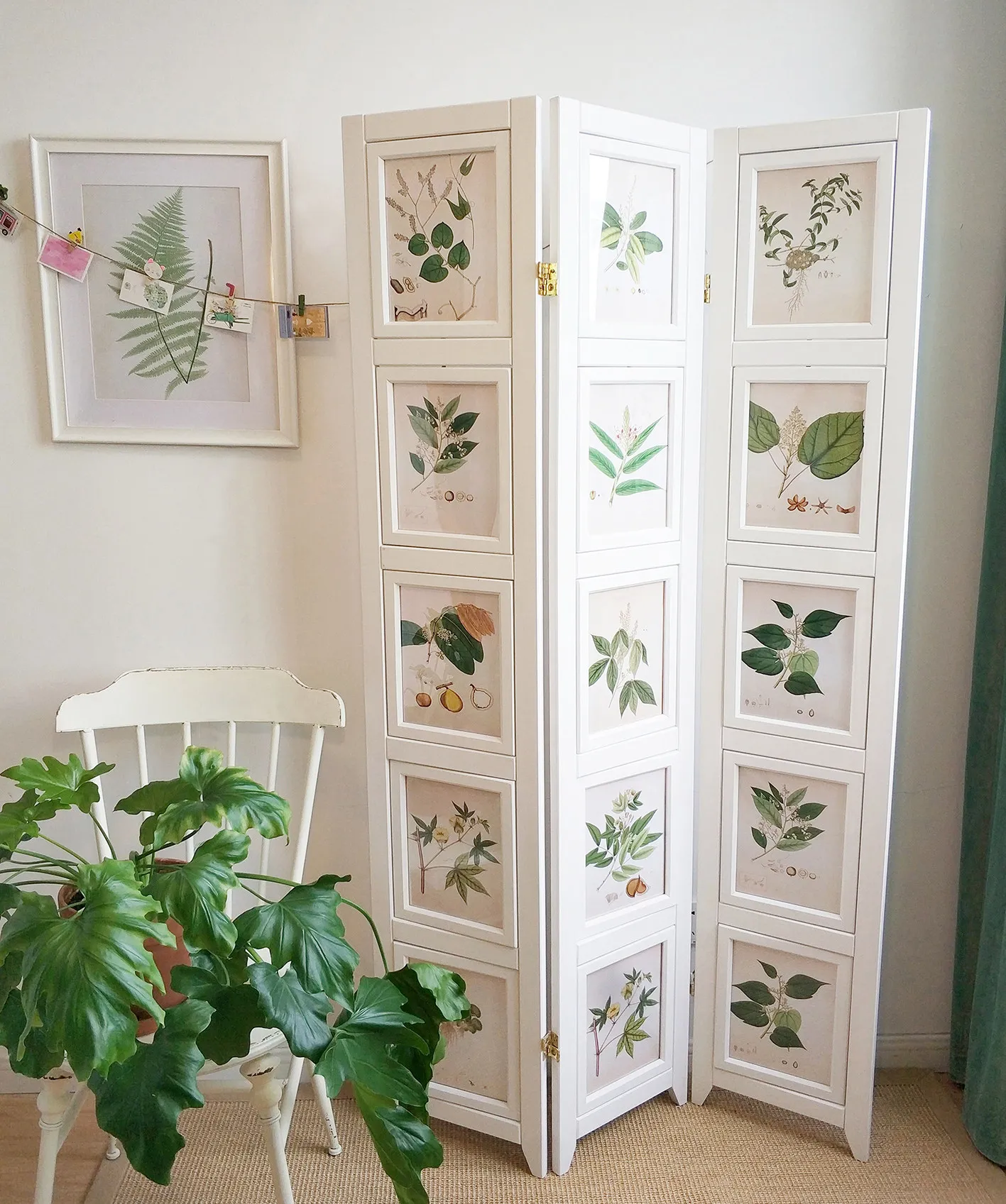 Home photo frame wooden exhibition display partition broken screen store American partition studio background wall tea room scre