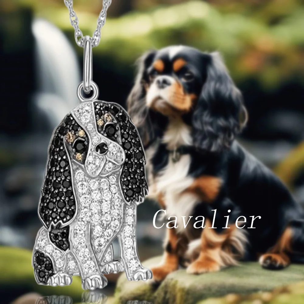 Newly Arrived Jewelry Inlaid Multicolored Zircon Knight Dog Necklace UNISEX Leisure and Versatile Pet Enthusiast Necklace