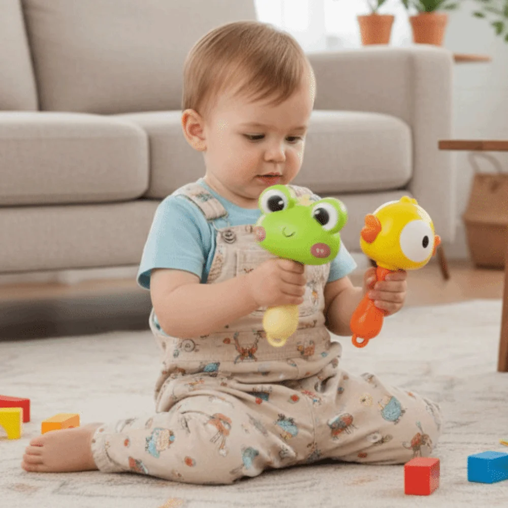 Marteau à sable grenouille en plastique pour enfants, Instrument interactif apaisant, marteau à sable doux et portable, jouet pour enfants