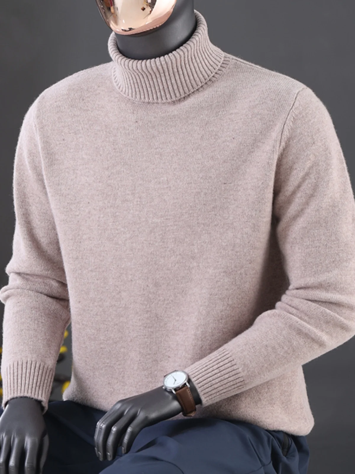 

100% cashmere thickened turtleneck cashmere sweater men's pure cashmere sweater base sweater