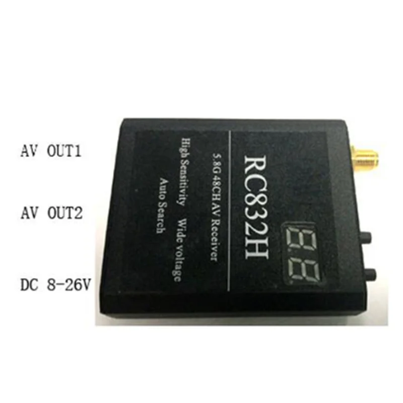 Récepteur vidéo RC832H 5.8G 48CH 12V, recherche automatique des canaux, pour avion RC, hélicoptère, importateur FPV TS832 TS5823 TS5828