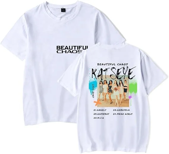 Katseye Album Beautiful Chaos T-Shirt Men Women Streetwear Shirt Short Sleeve