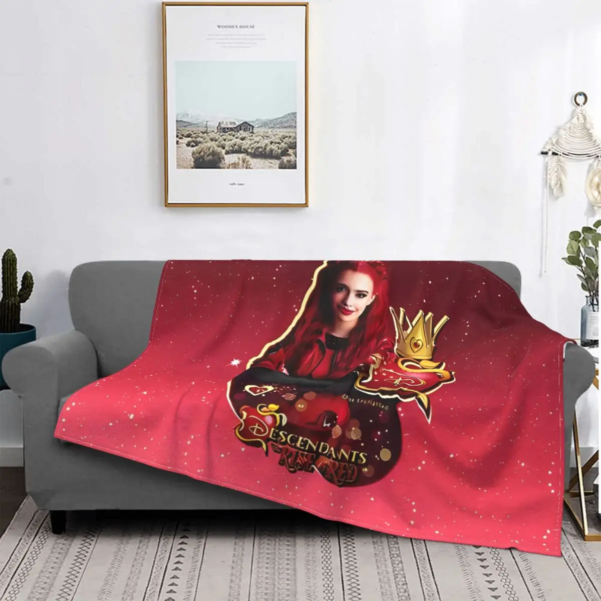 Descendants 4 The Rise Of Red Knitted Blankets Kylie Cantrall Wool Throw Blankets Airplane Travel Decoration Soft Warm Bedspread