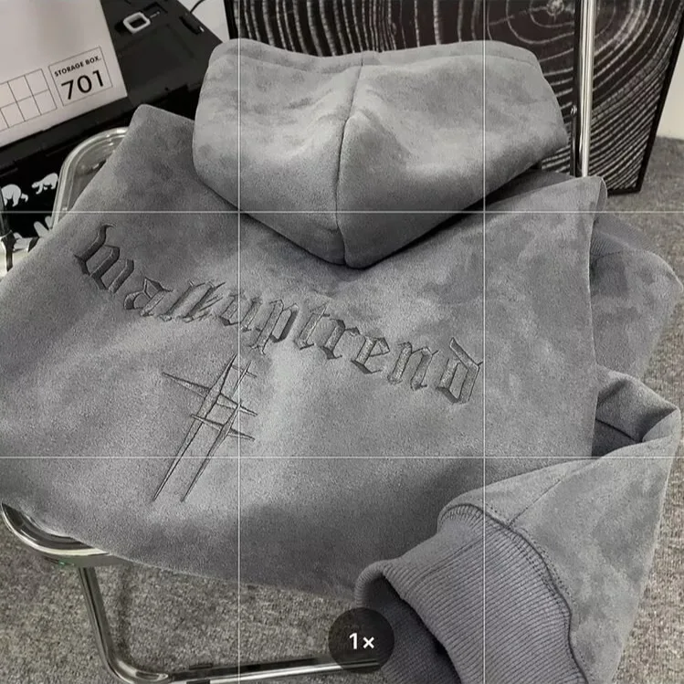 

Heavy Suede Sweater Men's Autumn and Winter Trendy Brand Ruffian Handsome American Oversize Loose Thickened Hooded Jacket