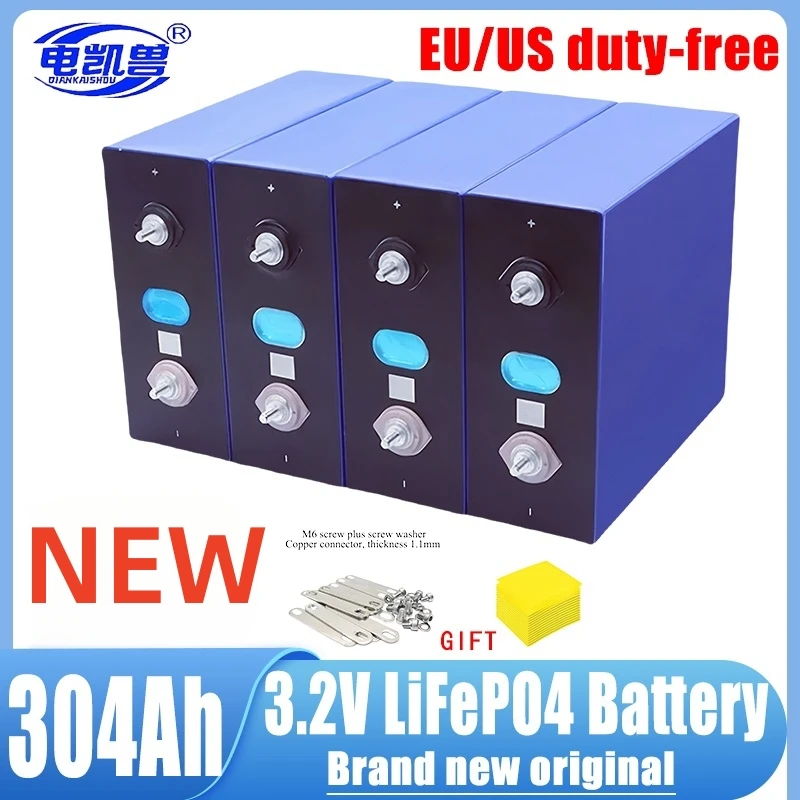 

NEW LiFePO4 3.2V 304Ah Brand original Grade A Battery Cell 6000+ Cycle Grade A For DIY 12V 24V 48V Lithium Battery Pack NO TAX