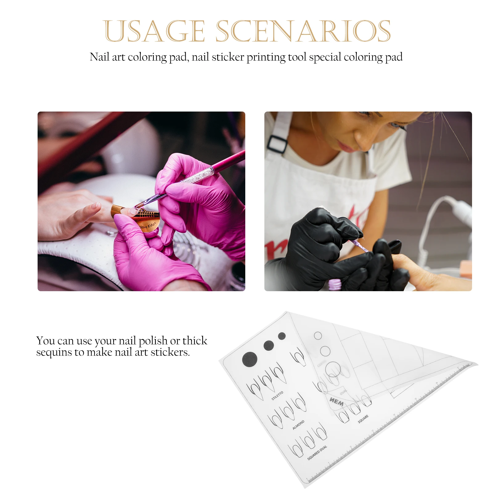 

Acrylic Practice Mat Silica Acrylic Manicure Mat Gel Training Manicure Fingernail Design Beads Shapes Zones
