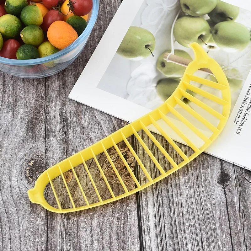 Kitchen Gadgets Plastic Banana Slicer Cutter Fruit Vegetable Tools Salad Maker Banana Chopper  Kitchen Tools Cooking Cut