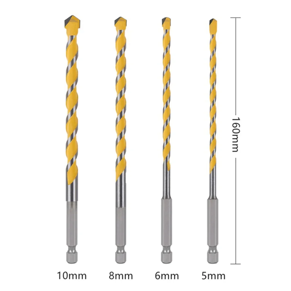 

4 Pcs 160mm Drill Bits Tungsten Carbide 1 4 Hex Shank For Masonary Concrete Brick Stone Drilling Power Tools Accessories