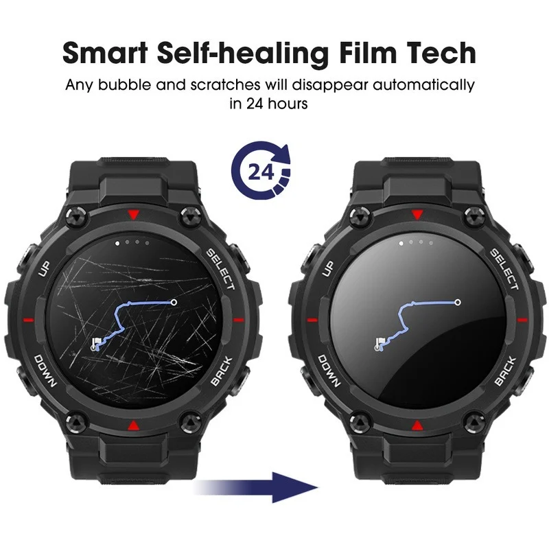 For Huami Amazfit T-Rex3/T-Rex 2/T-Rex Pro Smart Watch Screen Protector Soft Hydrogel Transparent Shockproof Film Not-Glass