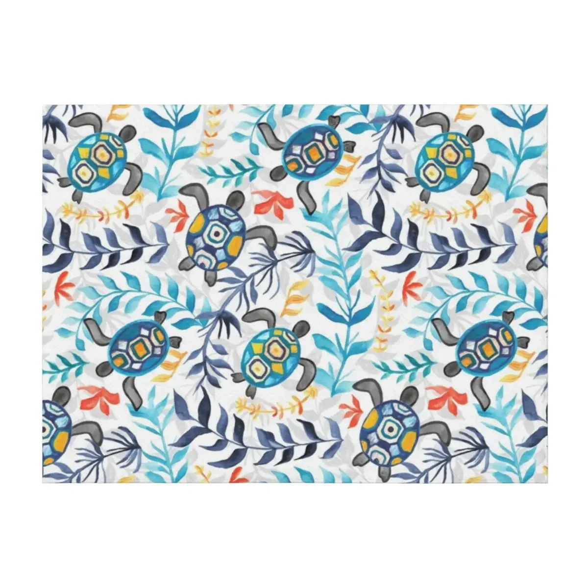 

Gouache Sea Turtle Serenity Throw Blanket Quilt bed plaid Stuffeds Blankets Sofas Of Decoration Blankets