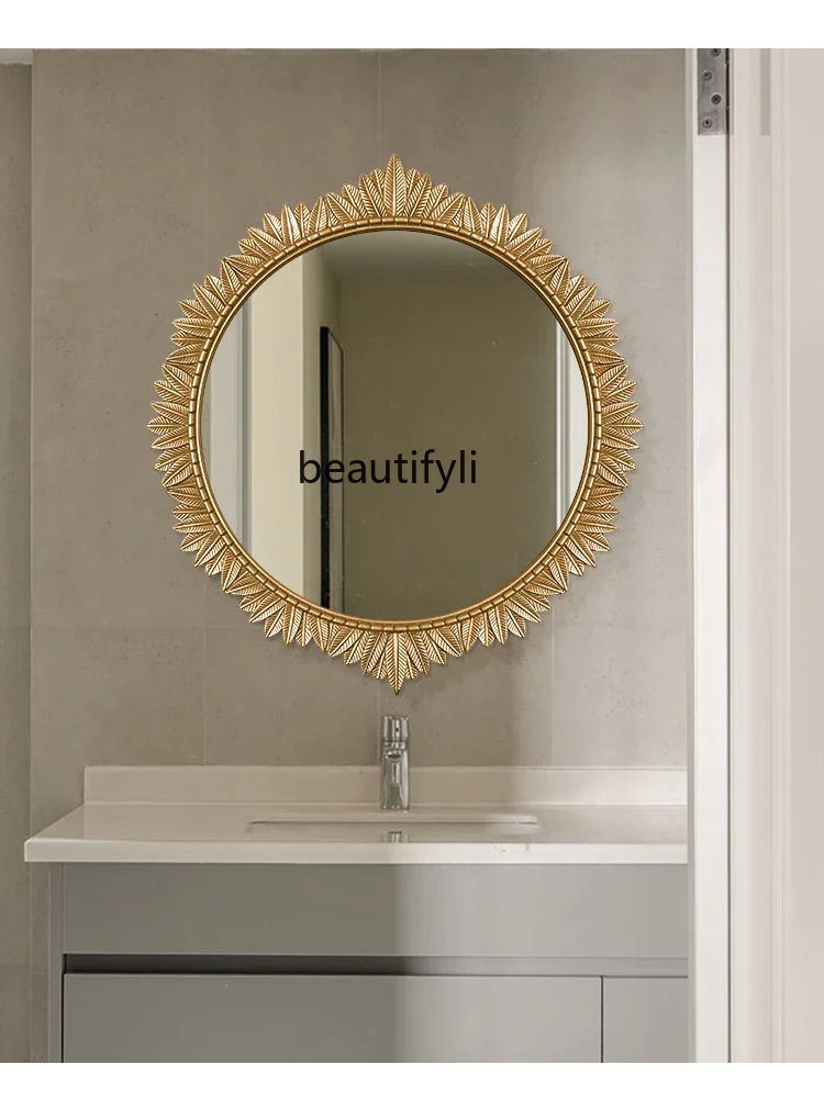 Smart bathroom mirror French special-shaped entrance with light Anti-fog makeup mirror Wall wall hanging mirror