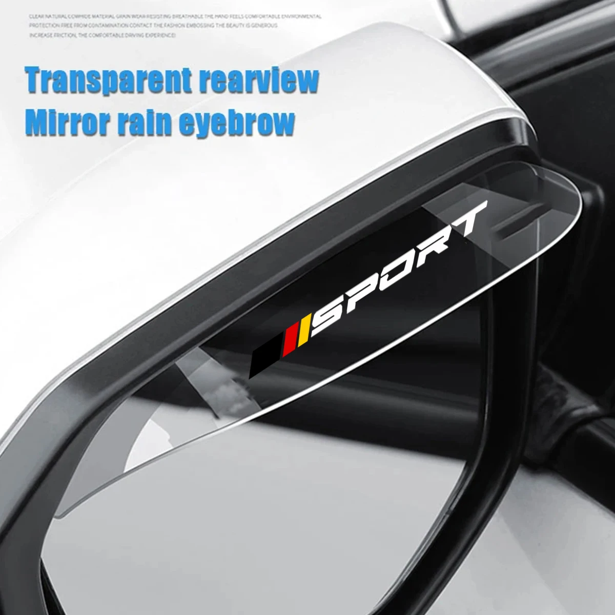 2PCS Transparent Car Rearview Mirror Rain Shade Flexible PVC Car Back Rain Eyebrow Cover For Audi BMW Mercedes Benz For VW Ford