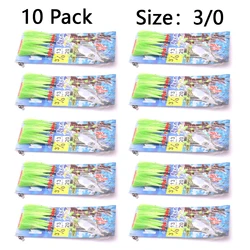 Anzuelos luminosos con cuerda y púas afiladas, agua marina
