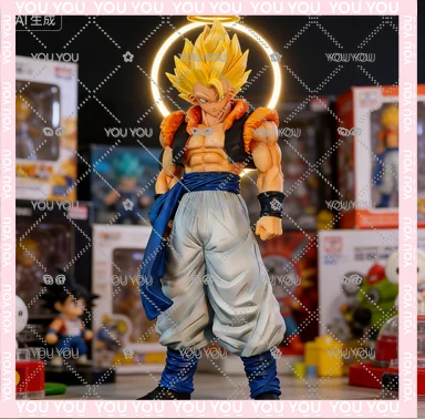 

Bandai Dragon Ball Super Saiyan Gogeta Action Figure Anime Peripheral Statue Desktop Decor Otaku Collectible Model Gift for Fans