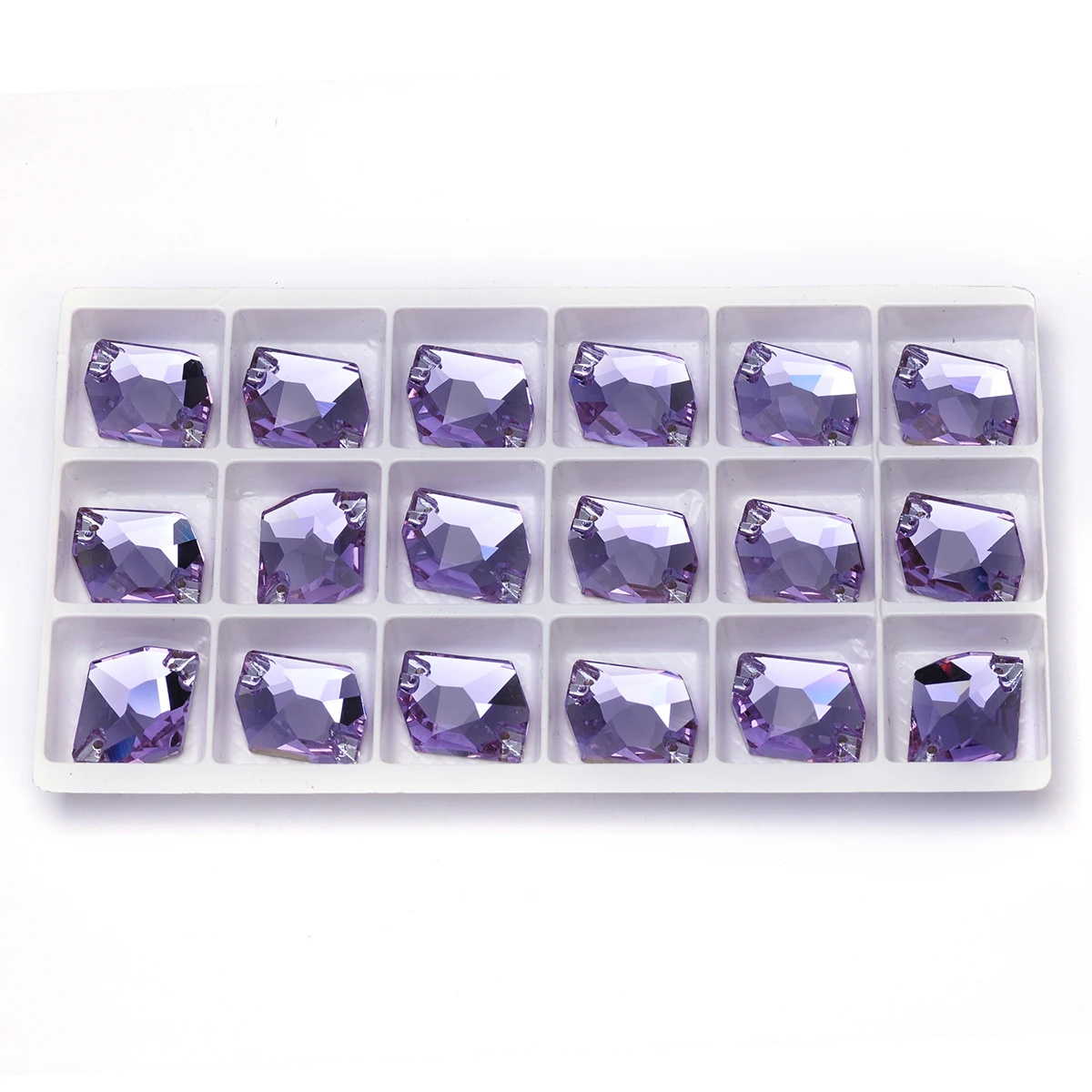 Violette Flatback-Strasssteine im Vorteilspack von PUBRILEX, aufnähbare Steine mit Kanten für Kleidungsstücke und Schmuckdekorationen – Detail 7