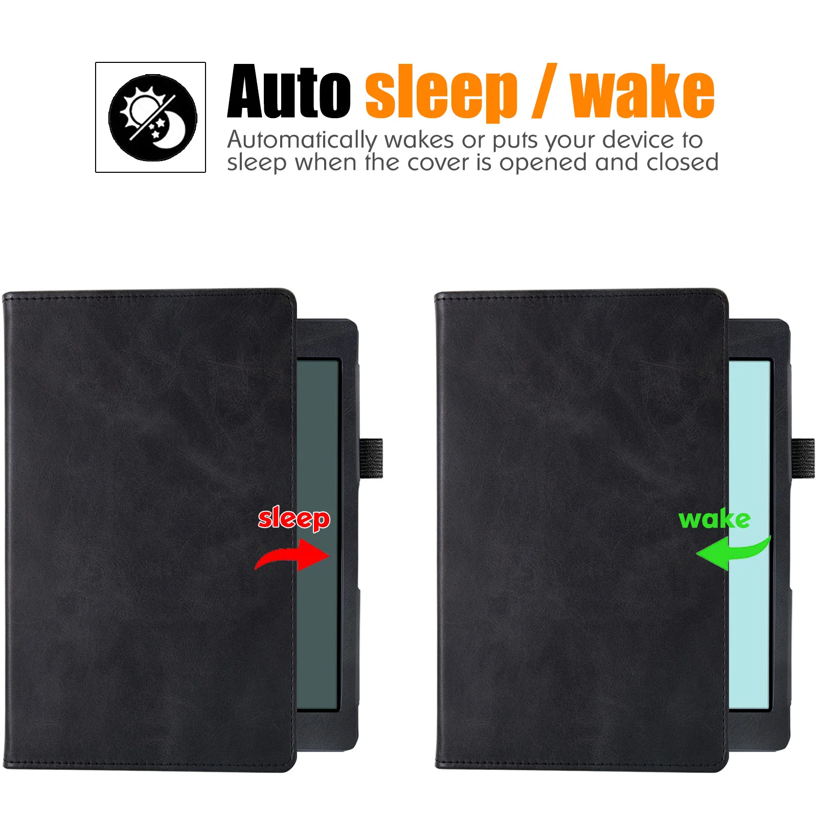 Etui z podstawką do tabletu Boox Nova Air/Nova Air2/Nova Air S/Nova Air C o przekątnej 7,8 cala — skórzane etui z dwoma paskami na rękę/Auto Sleep/Wake