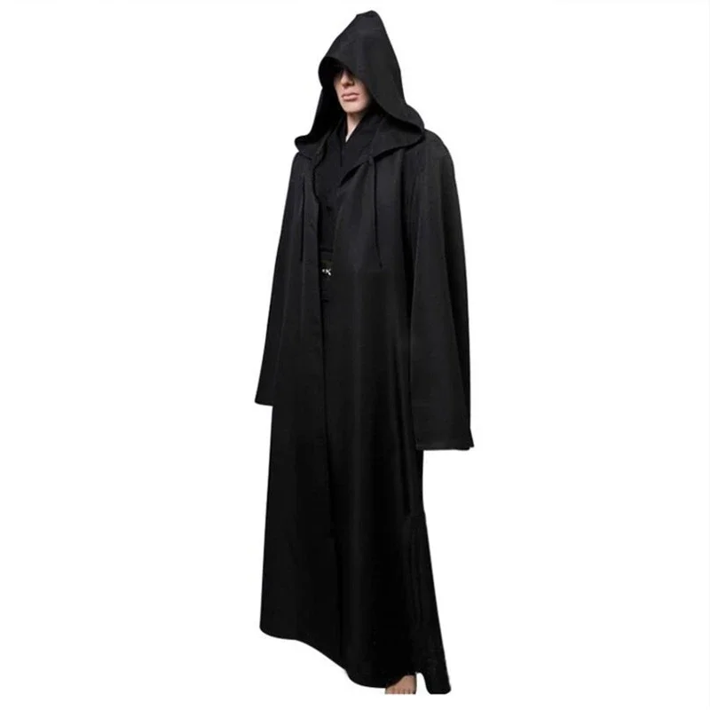 New Darth Vader Terry Jedi Black Robe Jedi Knight Hoodie Cloak Halloween Cosplay Costume Cape For Adult