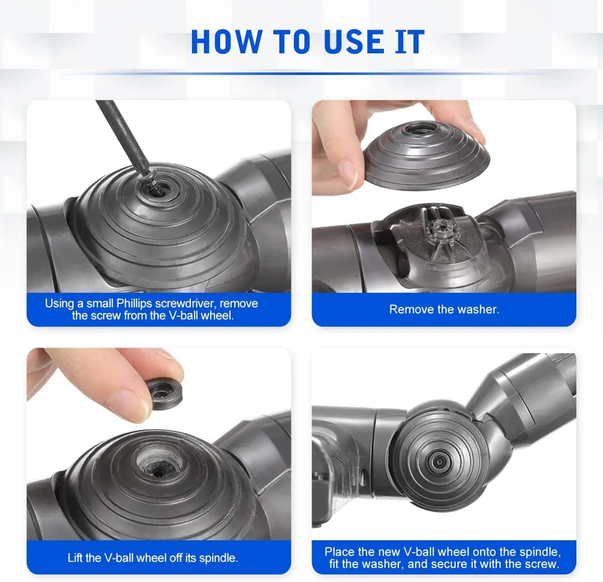 Direct Drive High Torque Suction Head Cover Plates on Both Sides for Dyson V6 V7 V8 V10 V11 Vacuum Cleaner Accessories