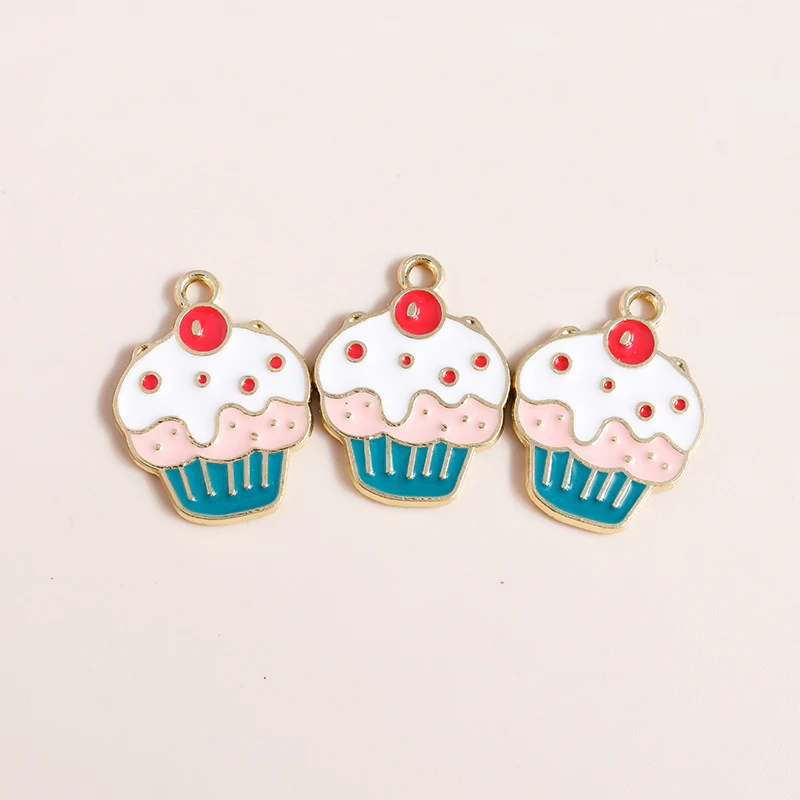 

20pcs 17x22mm Cute Enamel Summer Food Ice Cream Charms Pendants for Jewelry Making Earrings Necklaces Bracelets DIY Crafts Gifts