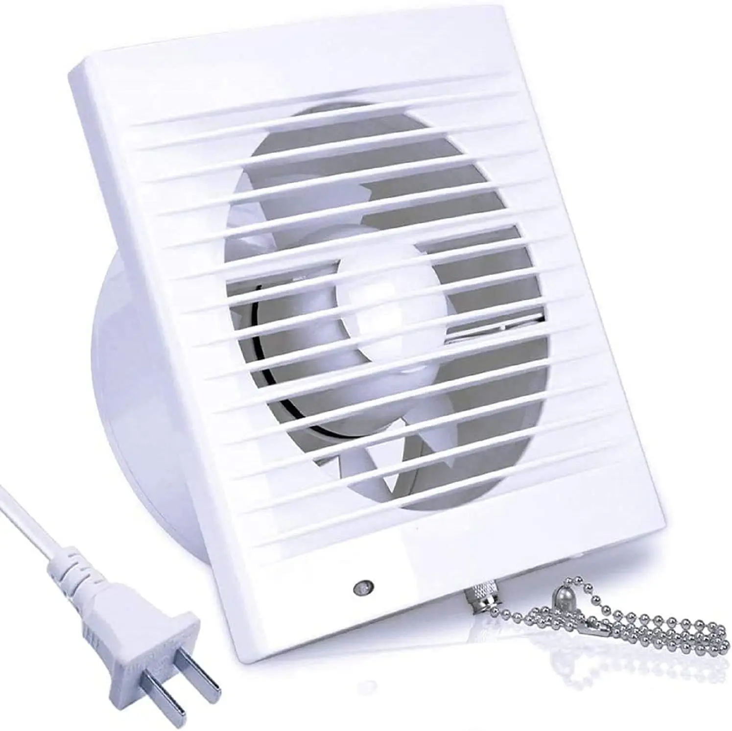 

6 Inch Wall-Mounted Exhaust Fan, 18W Ventilation Extractor with Anti-backflow Valve for Window Bathroom Vents - 8x8 Grid Panel