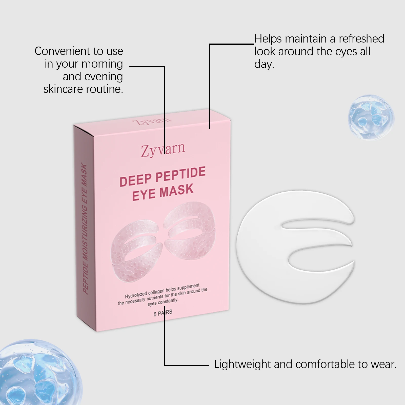 Natürliche Kollagen-Augenmasken-Patches spenden Feuchtigkeit und pflegen die Augenpartie, weiche, hautfreundliche Augenpads für die tägliche Augenpflege zu Hause. – Detail 8